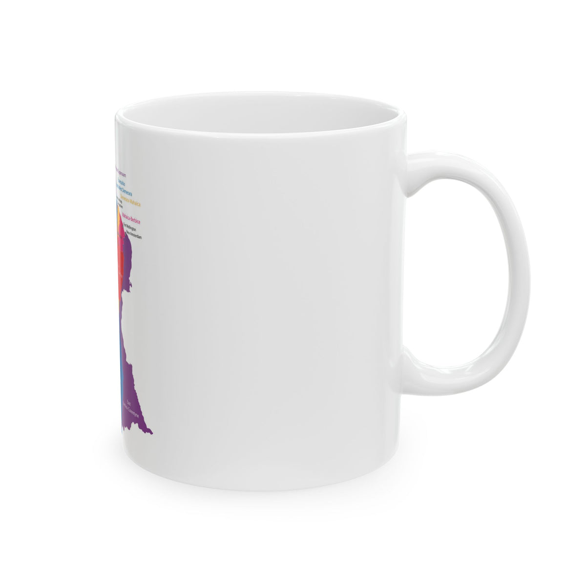Guyana Regions Map Ceramic Mug, right side view