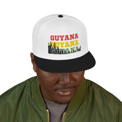 Guyana Retro Embroidered Snapback Hat, alternate cap view, reference view 16
