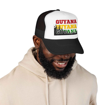 Guyana Retro Lettering Trucker Hat, alternate cap view, reference view 11