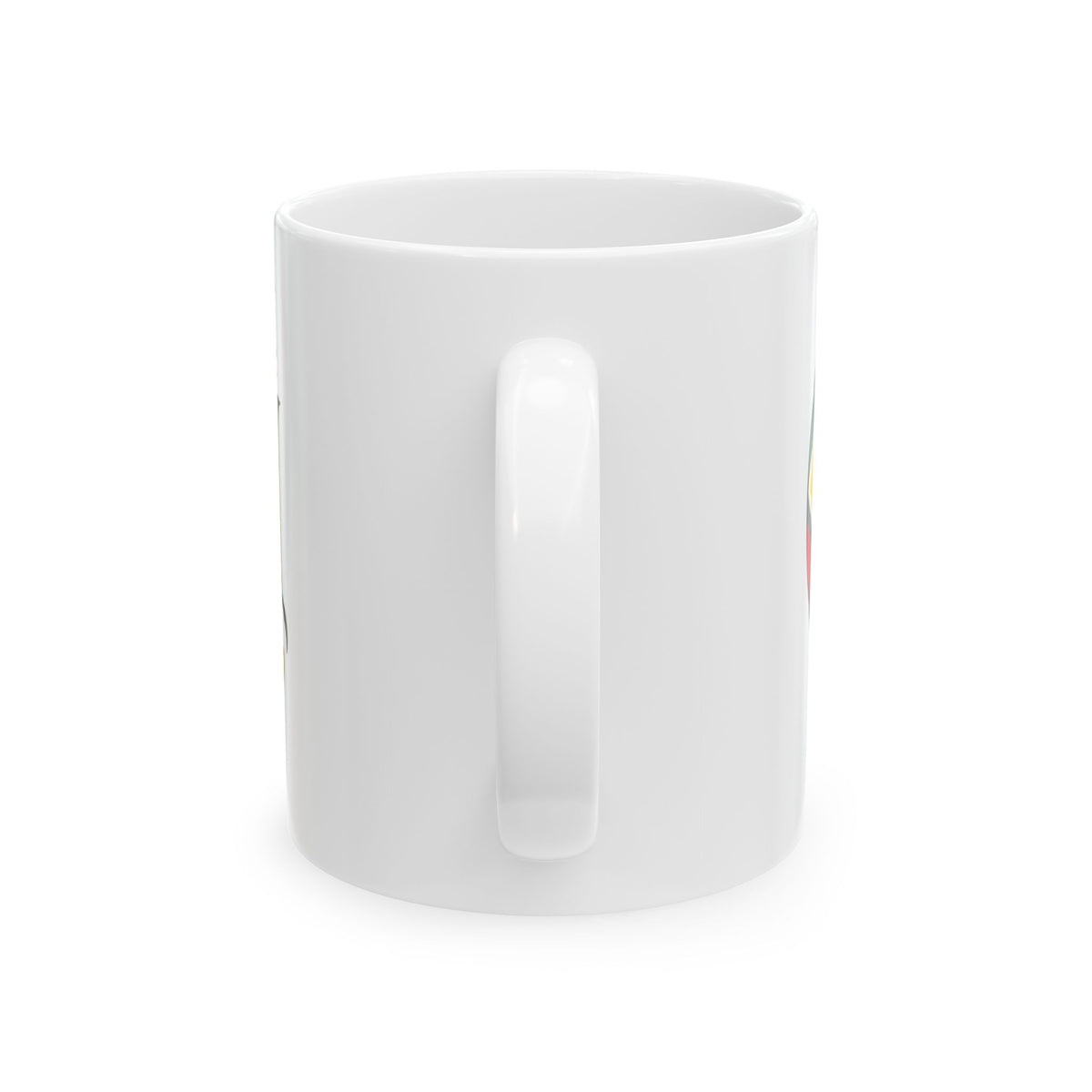 Guyanese Queen Flag Ceramic Mug, handle view