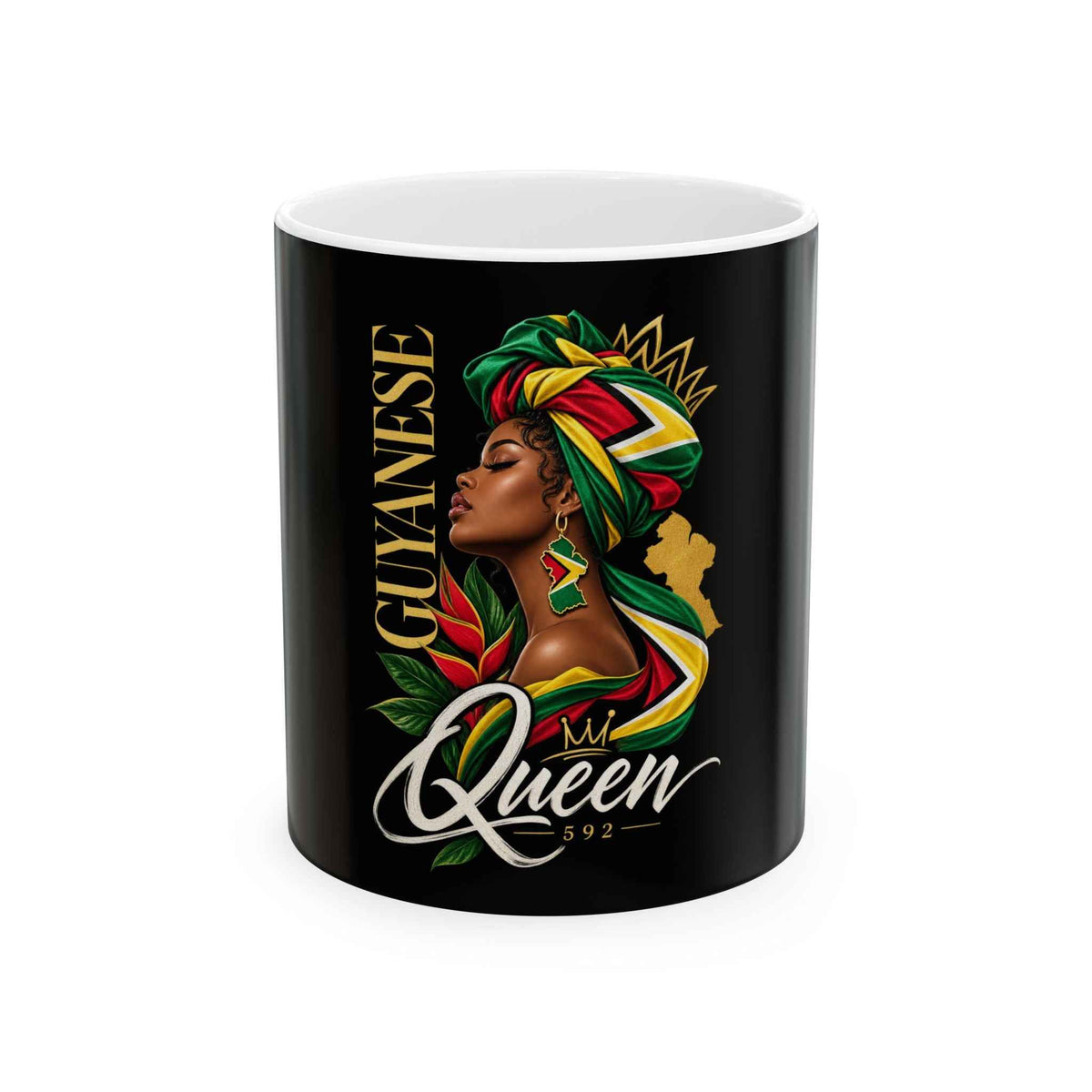 Guyanese Queen Portrait Ceramic Mug in 11oz, front product view