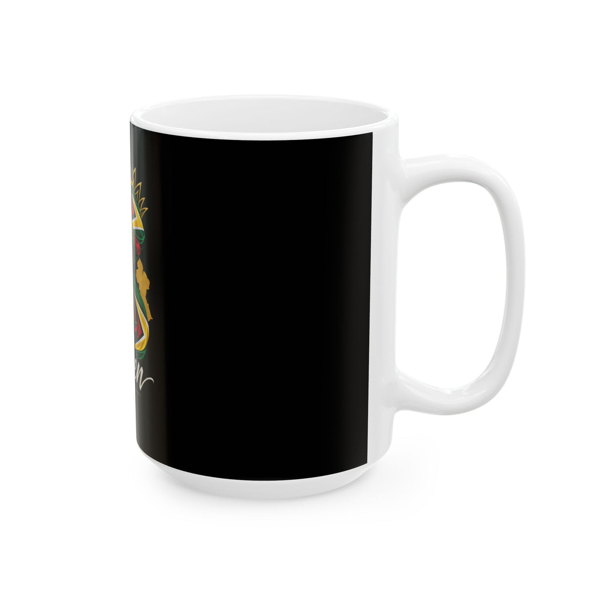 Guyanese Queen Portrait Ceramic Mug, larger size side view