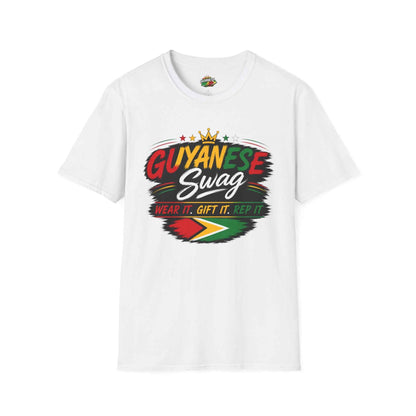 Guyanese Swag Crown Graphic T-Shirt in White, front product view