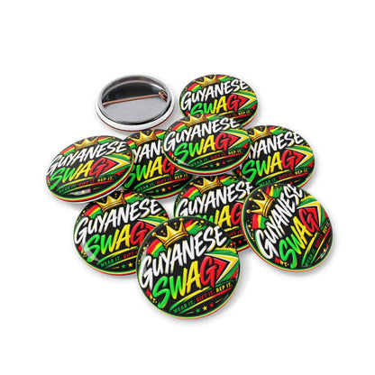 Guyanese Swag Crown Round Button Pin, alternate product view 13