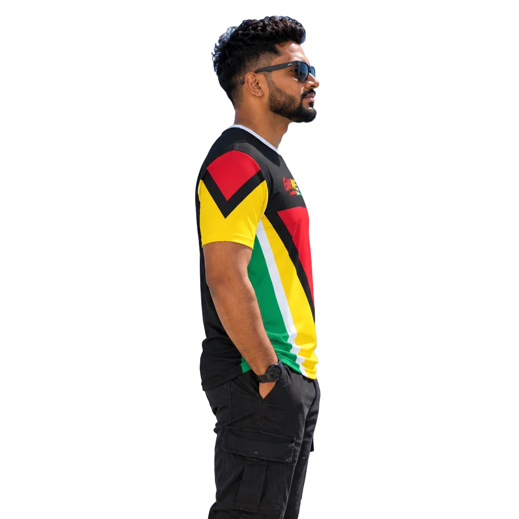 Guyanese Swag Flag and Coat of Arms T-Shirt, alternate product view 3