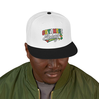 Guyanese Swag Flag Map Snapback Hat, alternate cap view, reference view 22