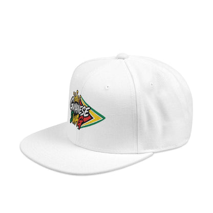 Guyanese Swag Flag Snapback Hat in White, top view