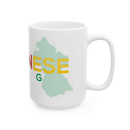 Guyanese Swag Guyana Map Ceramic Mug, larger size side view