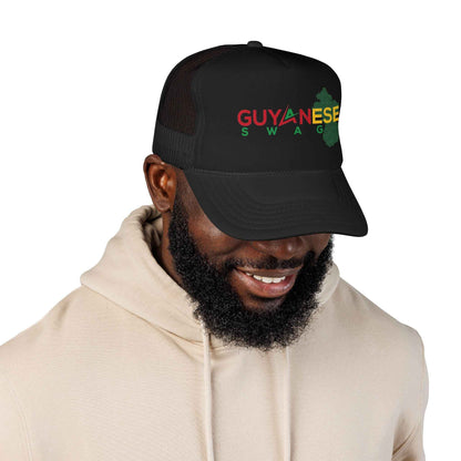 Guyanese Swag Guyana Map Trucker Hat, alternate cap view, reference view 11