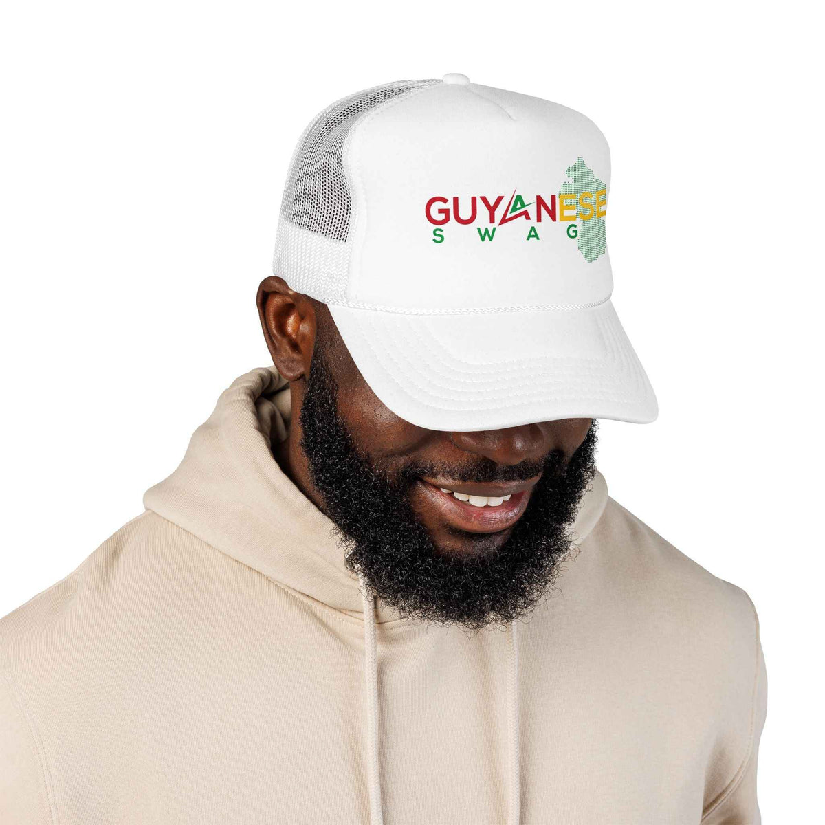 Guyanese Swag Guyana Map Trucker Hat, alternate cap view, reference view 23