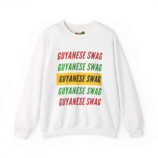 Sudadera con cuello redondo y texto retro Guyanese Swag
