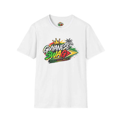 Guyanese Swag Signature Graphic T-Shirt in White, front product view
