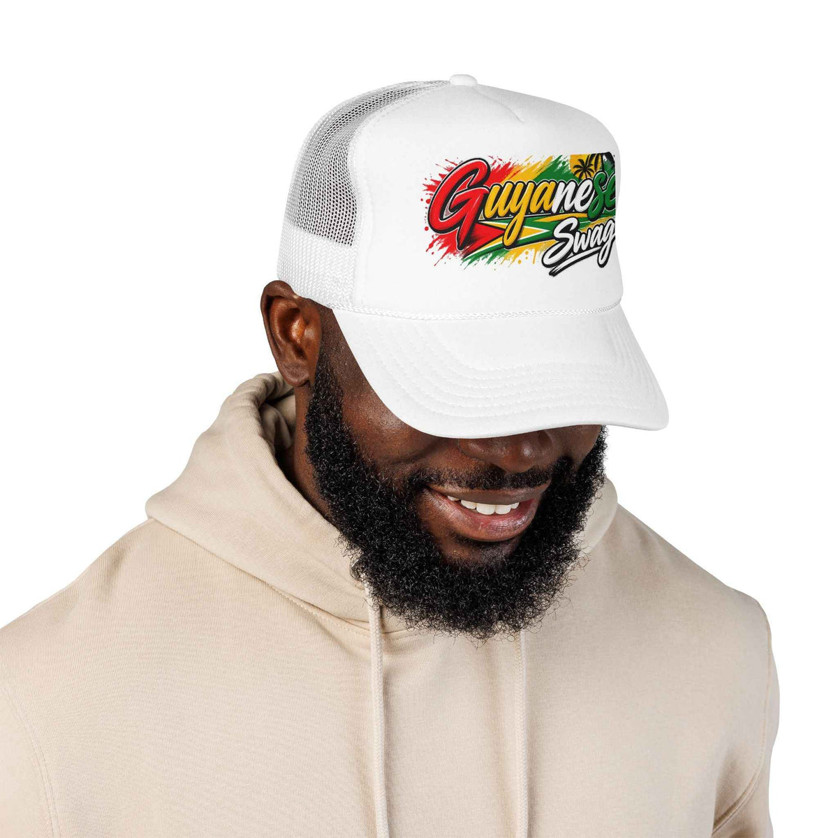 Guyanese Swag Signature Trucker Hat, alternate cap view, reference view 15