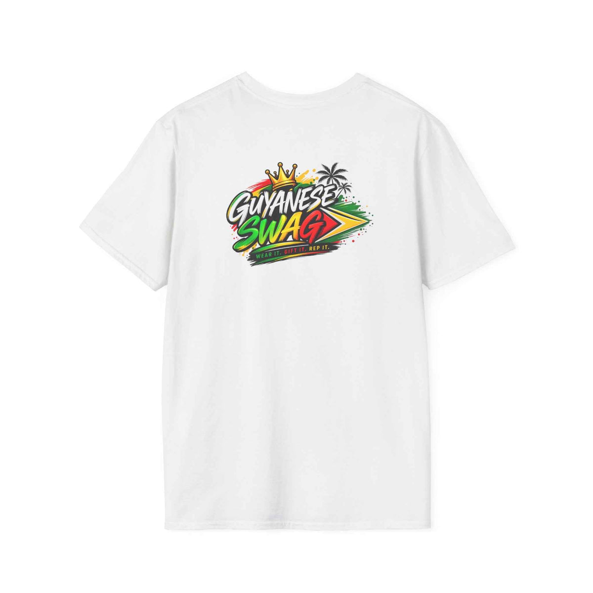 One People One Nation One Destiny Guyana T-Shirt, white shirt back view