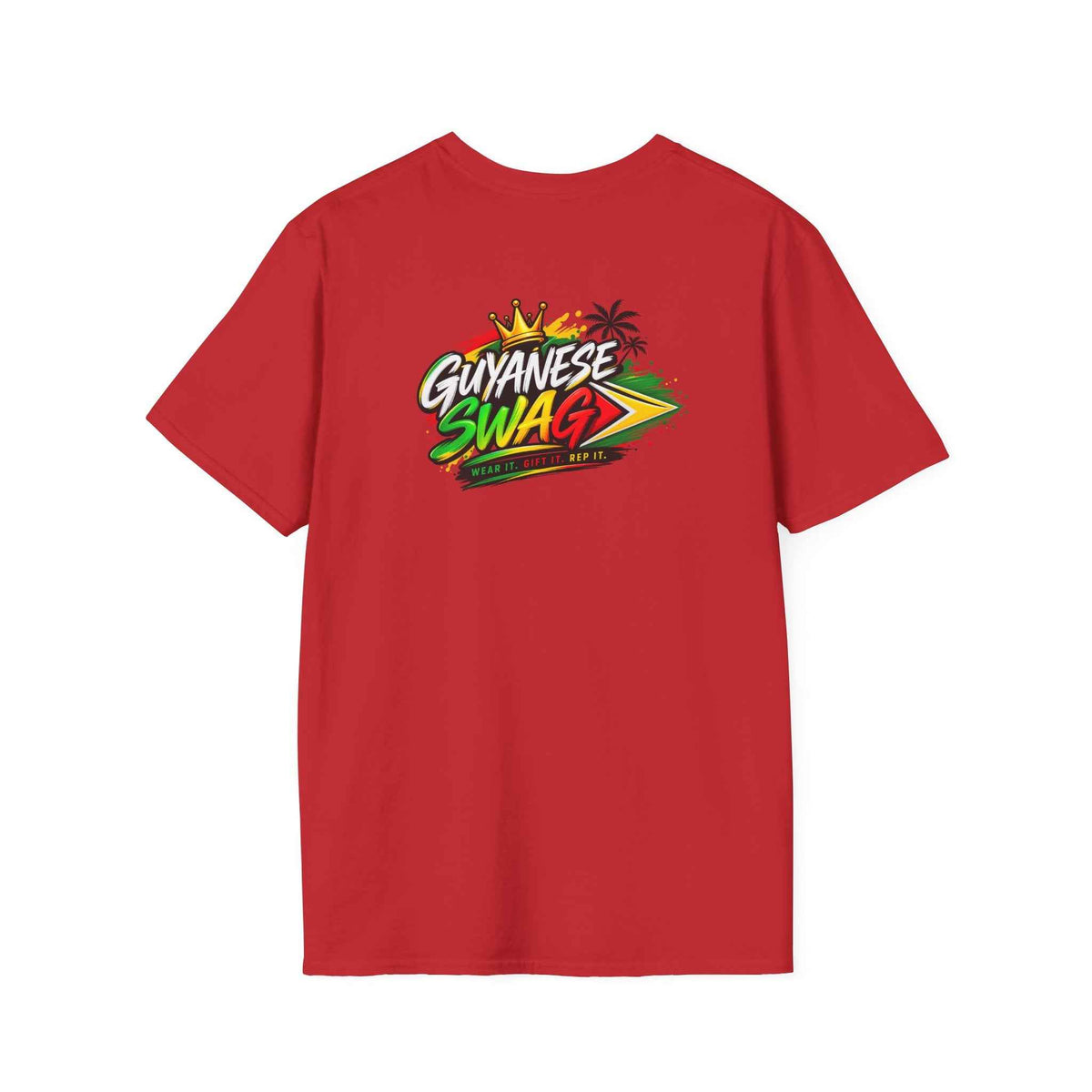 One People One Nation One Destiny Guyana T-Shirt, green shirt back view