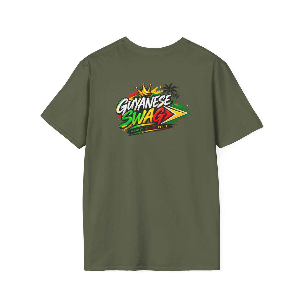One People One Nation One Destiny Guyana T-Shirt, red shirt back view