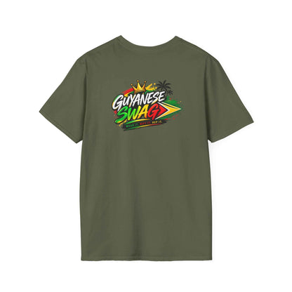 One People One Nation One Destiny Guyana T-Shirt, red shirt back view