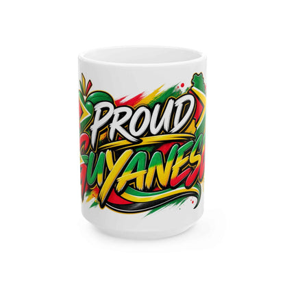 Proud Guyanese Ceramic Mug in 15oz, second size front view