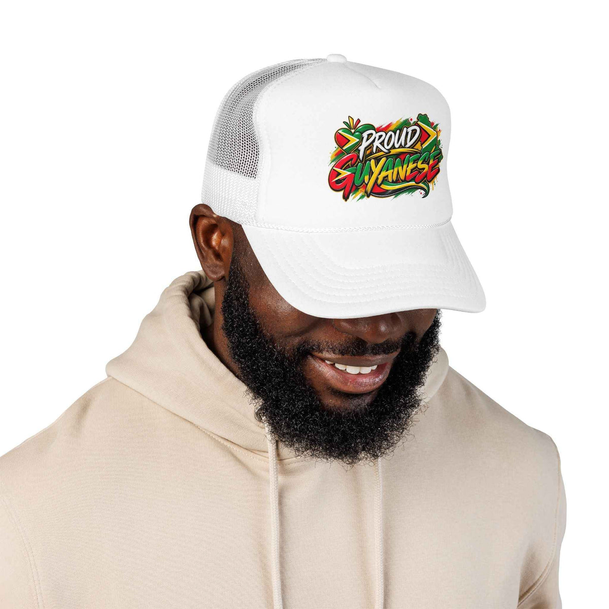 Proud Guyanese Foam Trucker Hat, alternate cap view, reference view 19