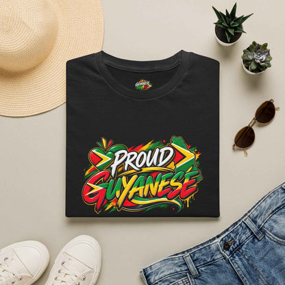 Proud Guyanese Unisex T-Shirt in Black, back view