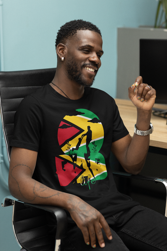 Guyanese Swag Dad Life Men Father's Day Soft Style Shirt Sleeve T-Shirt.