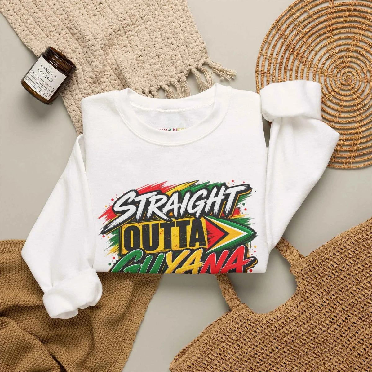 Straight Outta Guyana Crewneck Sweatshirt, alternate product view 8
