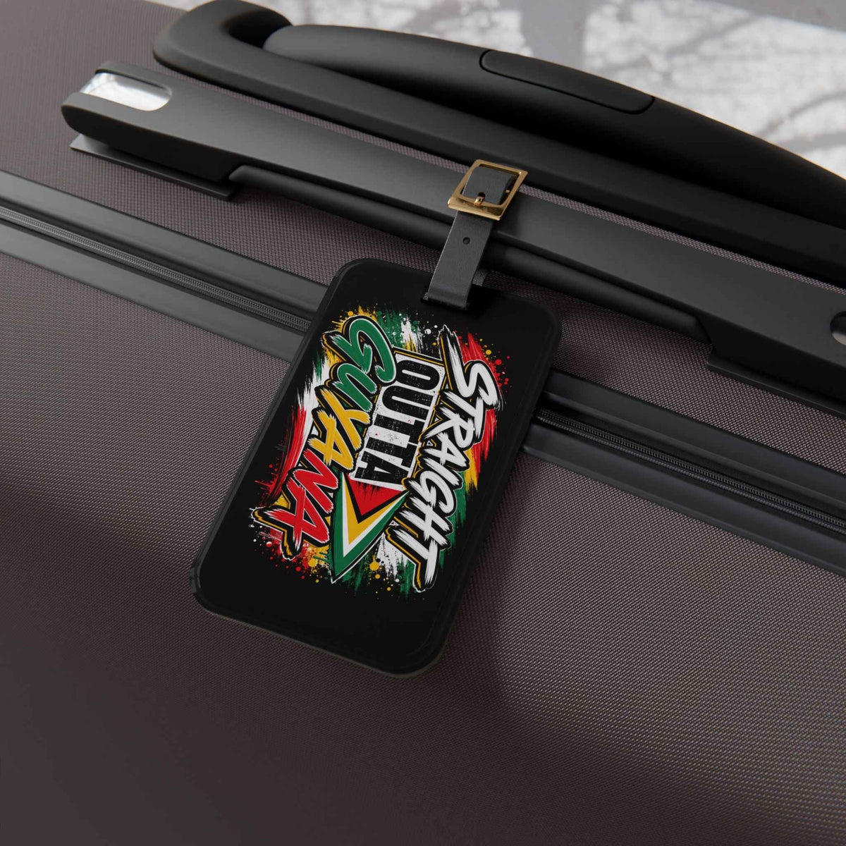 Straight Outta Guyana Flag Luggage Tag, alternate product view 5