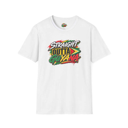 Straight Outta Guyana Unisex T-Shirt, black shirt front view