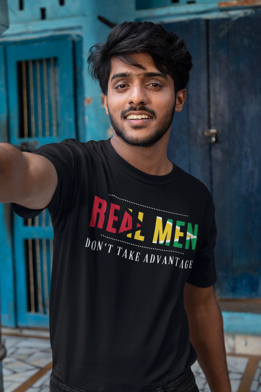Real Men Don't Take Advantage Sexual Abuse Awareness Men's Lightweight Fashion Tee by Guyanese Swag