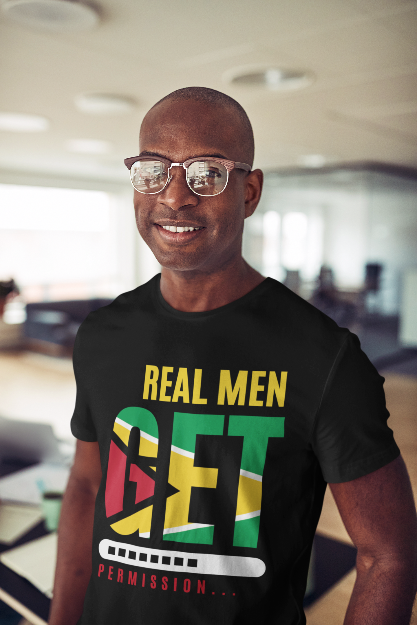 Real Men Get Permission Sexual Abuse Awareness Men's Lightweight Fashion Tee by Guyanese Swag