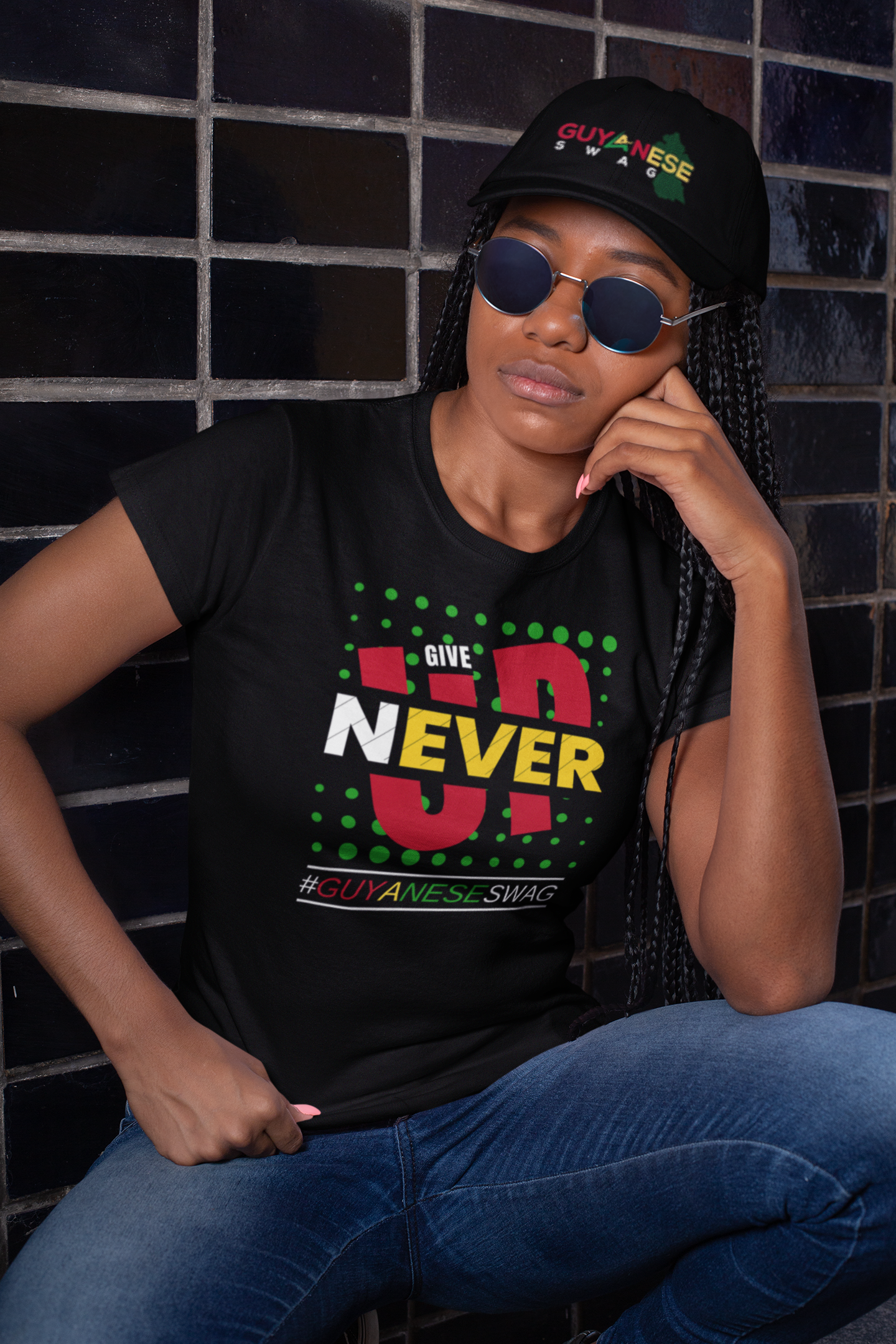 Never Give Up Unisex Softstyle T-Shirt by Guyanese Swag