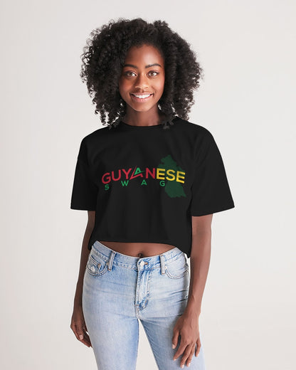 Guyanese Swag Guyana Map Women's Lounge Cropped Tee