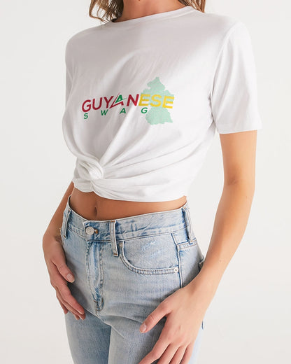 Guyanese Swag Guyana Map Women's Twist-Front Cropped Tee