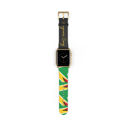 Guyanese Swag Abstract Guyana Flag Watch Band.