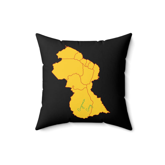 Guyana Map Spun Polyester Square Pillow.