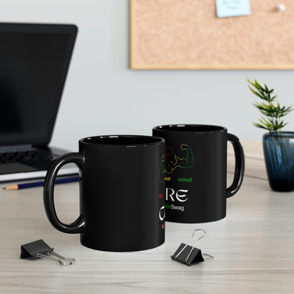 "Care For Your Mind" 11oz Black Mug by Guyanese Swag