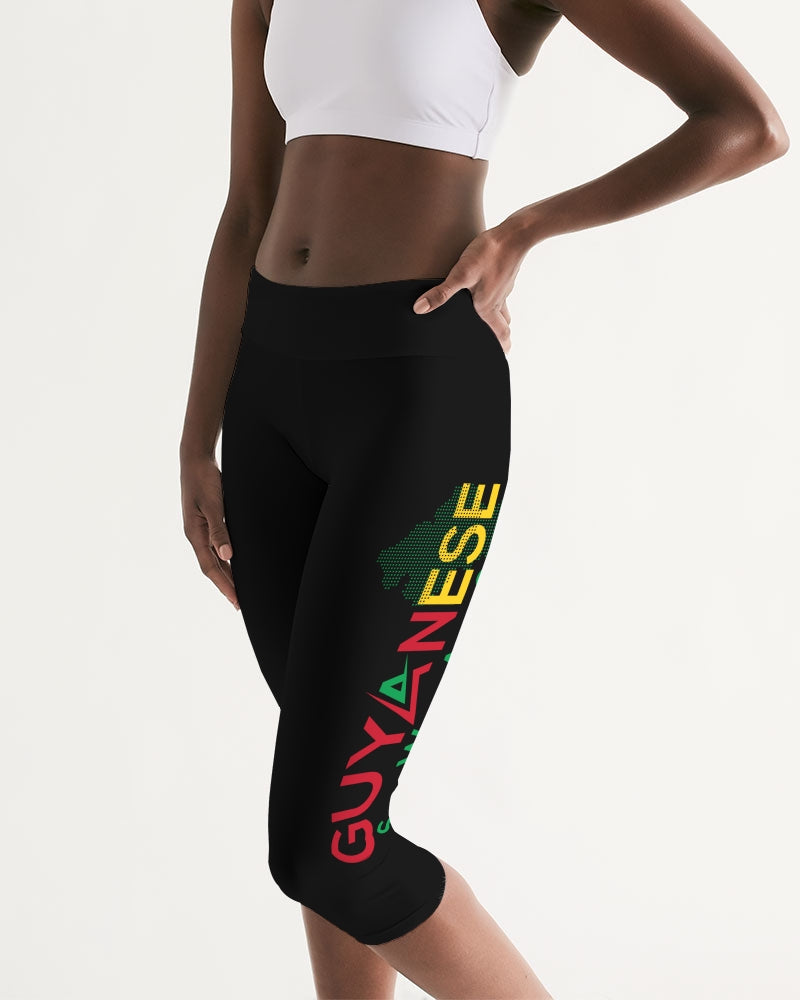 Guyanese Swag Guyana Map Women's Mid-Rise Capri.