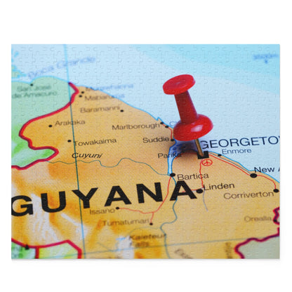 Georgetown Guyana Pinned Map Puzzle (120, 252, 500-Piece).