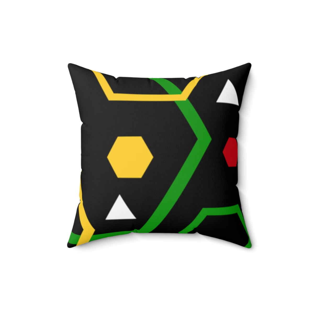 Guyanese Swag Abstract Art Ice Gold Green Spun Polyester Square Pillow