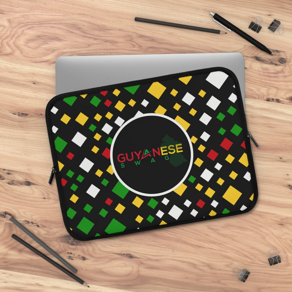 Guyanese Swag Ice Gold Green Cubes Laptop Sleeve.