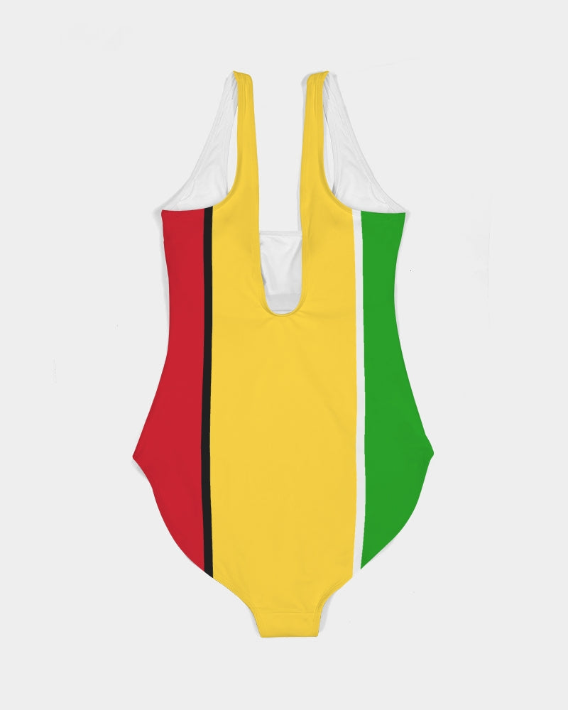 Guyanese Swag Ice Gold Green Women's One-Piece Swimsuit
