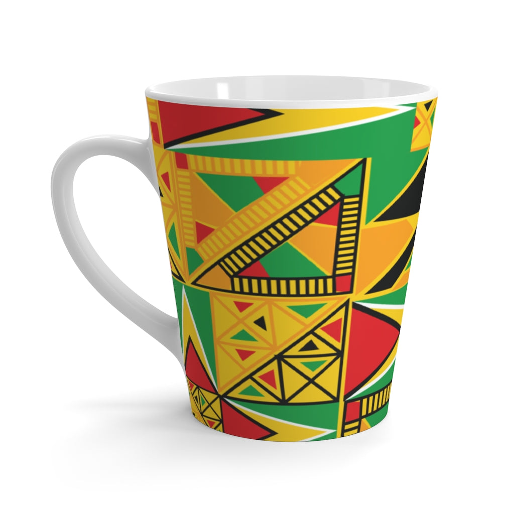 Guyanese Flag Tribal Print Latte Mug.