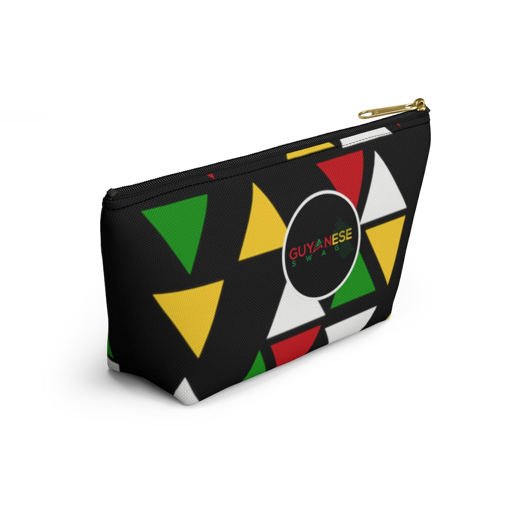 Guyanese Swag Ice Gold Green Triangle Accessory Pouch w T-bottom.