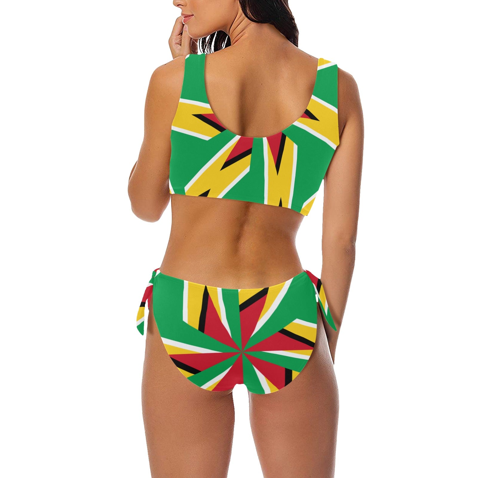Guyanese Swag Front Bow Tie Bikini Swimsuit - Stylish and Flattering Beachwear