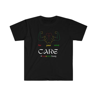 Care For Your Brain Unisex Softstyle T-Shirt by Guyanese Swag