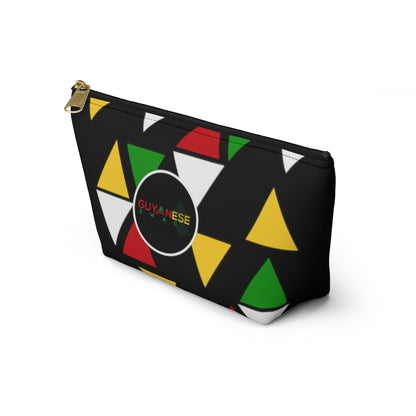 Guyanese Swag Ice Gold Green Triangle Accessory Pouch w T-bottom.