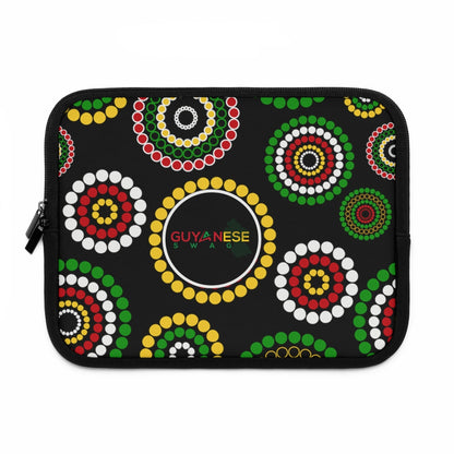 Guyanese Swag Ice Gold Green Floral Laptop Sleeve