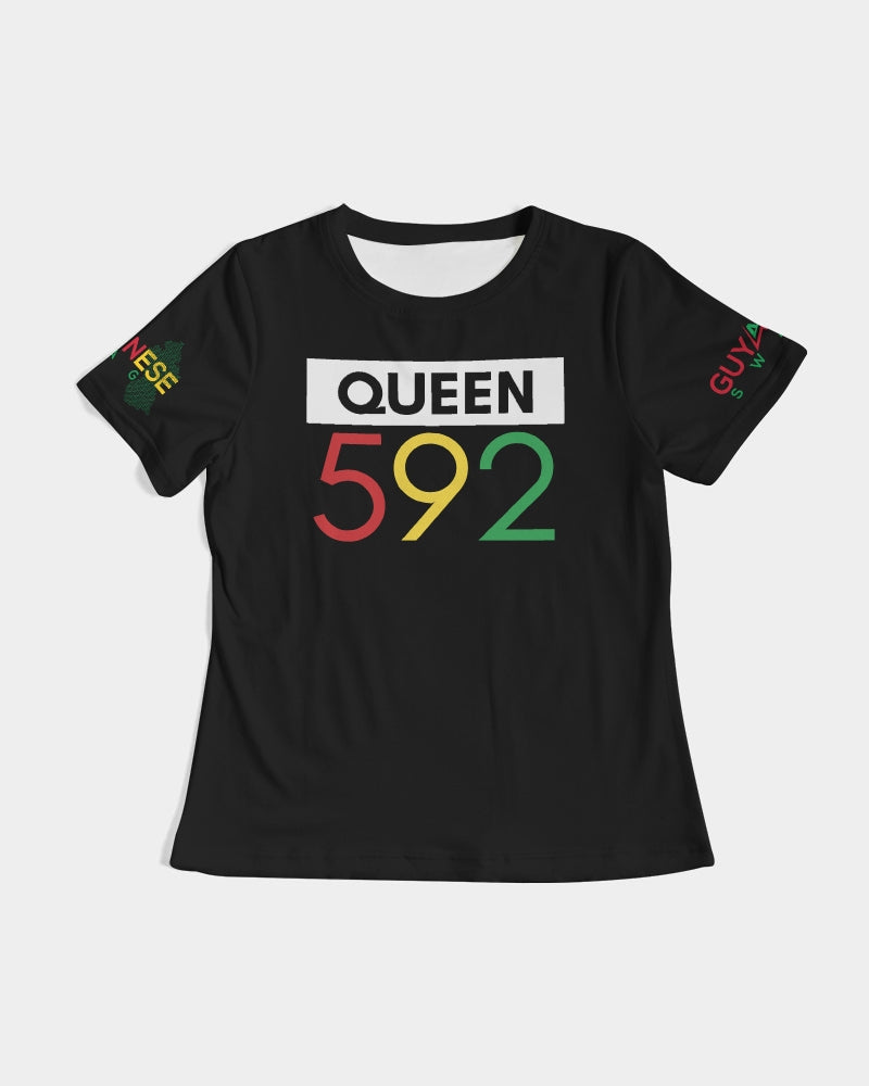 Black 592 Queen Guyanese Swag Women's Short Sleeve Tee