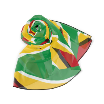 Abstract Guyana Flag Poly Scarf