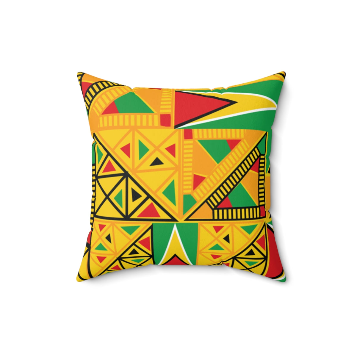 Guyanese Swag Tribal Print Spun Polyester Square Pillow.